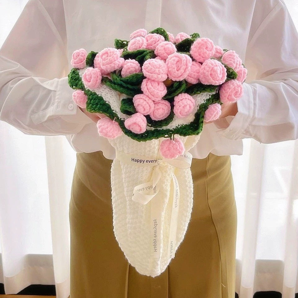 Rose Bouquet Blanket Handmade Nap Flower Blanket