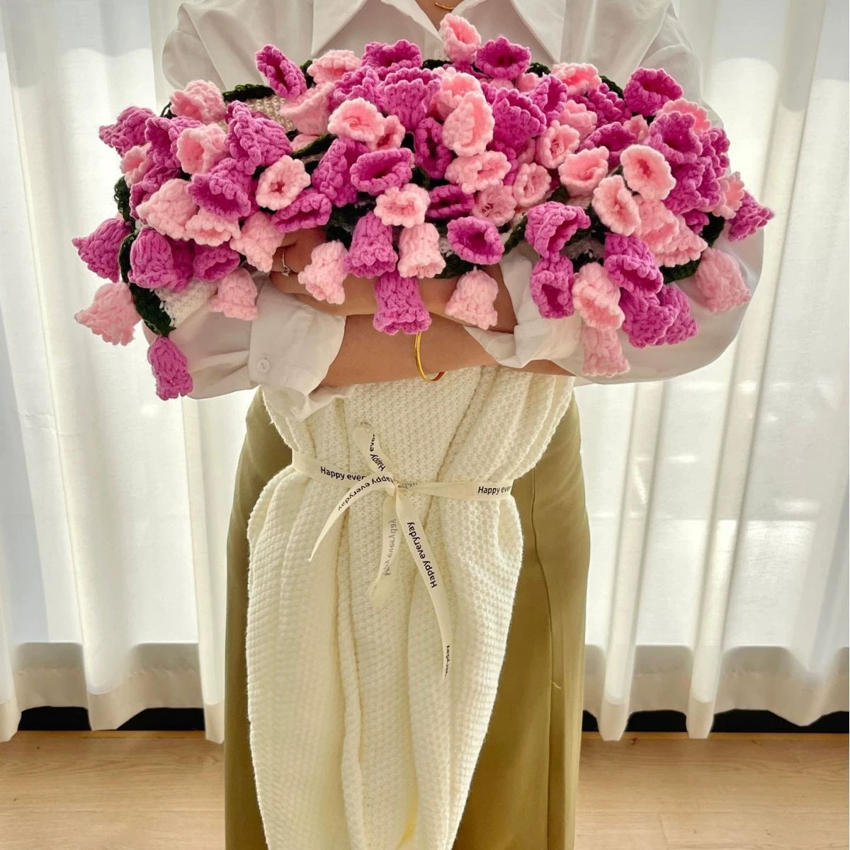 Rose Bouquet Blanket Handmade Nap Flower Blanket