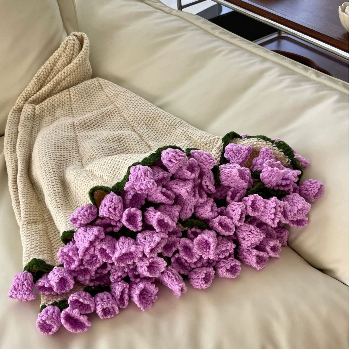 Rose Bouquet Blanket Handmade Nap Flower Blanket